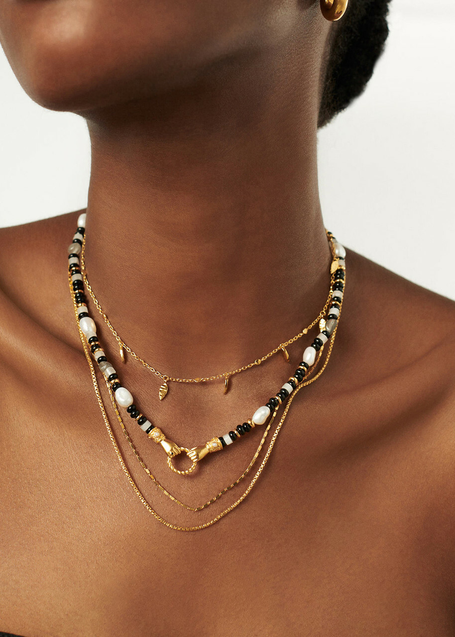 Missoma X Harris Reed In Good Hands Beaded Necklace - Black