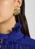 Chloe The Chloé Pleats Clip-on Drop Earrings - Gold - One Size