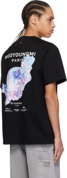 WOOYOUNGMI Black 3D Coral Back Logo T-shirt