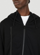 Double Zip Hooded Sweatshirt in Black