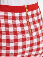 BALMAIN - Vichy Buttoned Mini Skirt