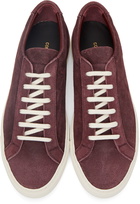 Common Projects Red Waxed Suede Achilles Low Sneakers