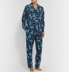 Desmond & Dempsey - Printed Cotton Pyjama Trousers - Blue