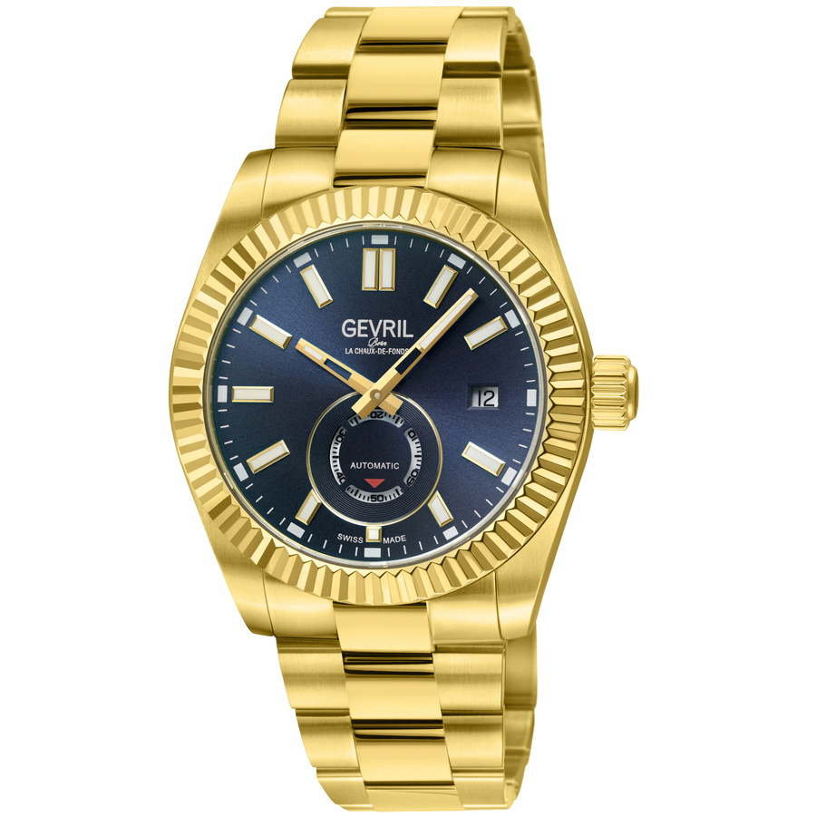 Gevril West Village Automatic Blue Dial Mens Watch 48986B
