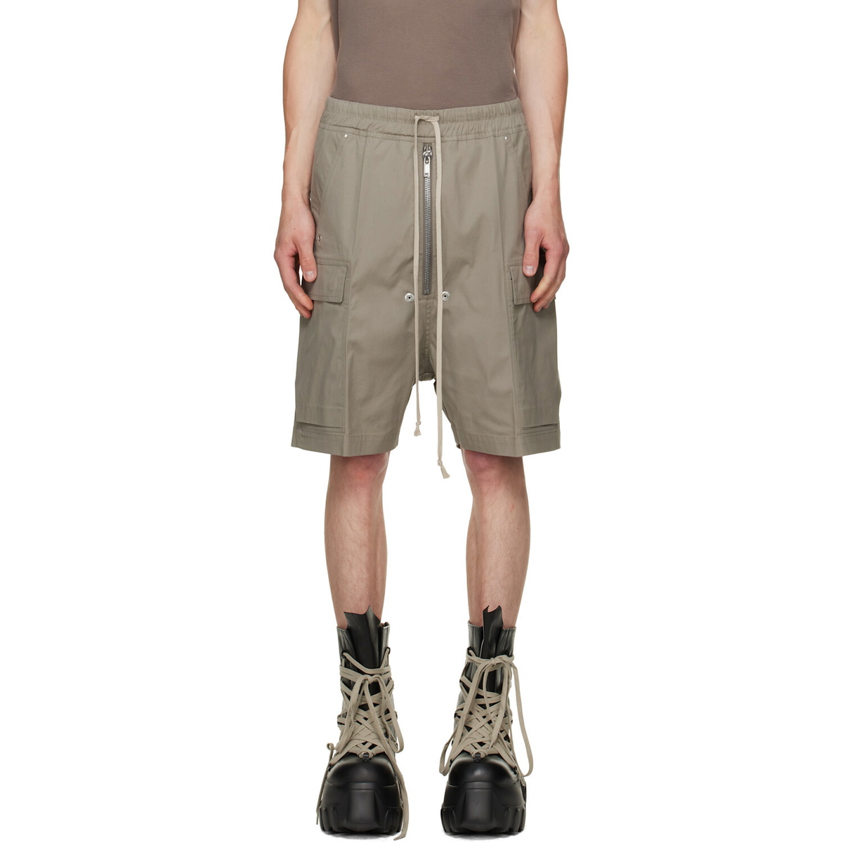 Rick Owens Gray Tower Cargobela Shorts