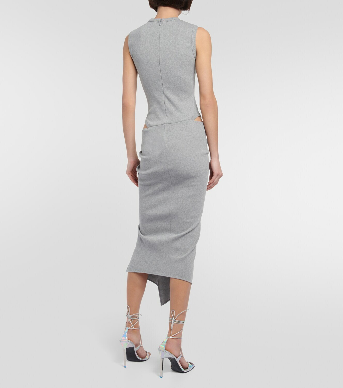 The Attico - Mirna cutout cotton-blend midi dress The Attico