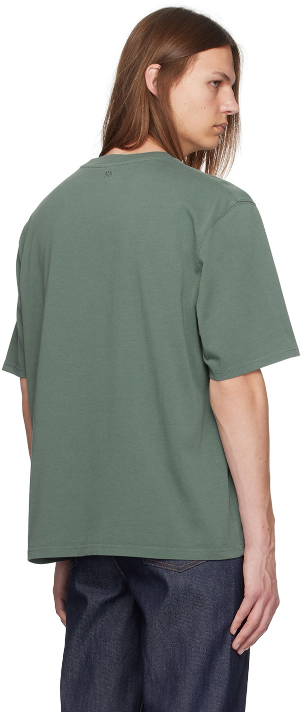AMI PARIS オーバーサイズ Tシャツ グリーン AMI Paris Green Ami de Coeur T-shirt AMI