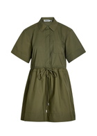 Simkhai Dawson Shell Mini Shirt Dress Green