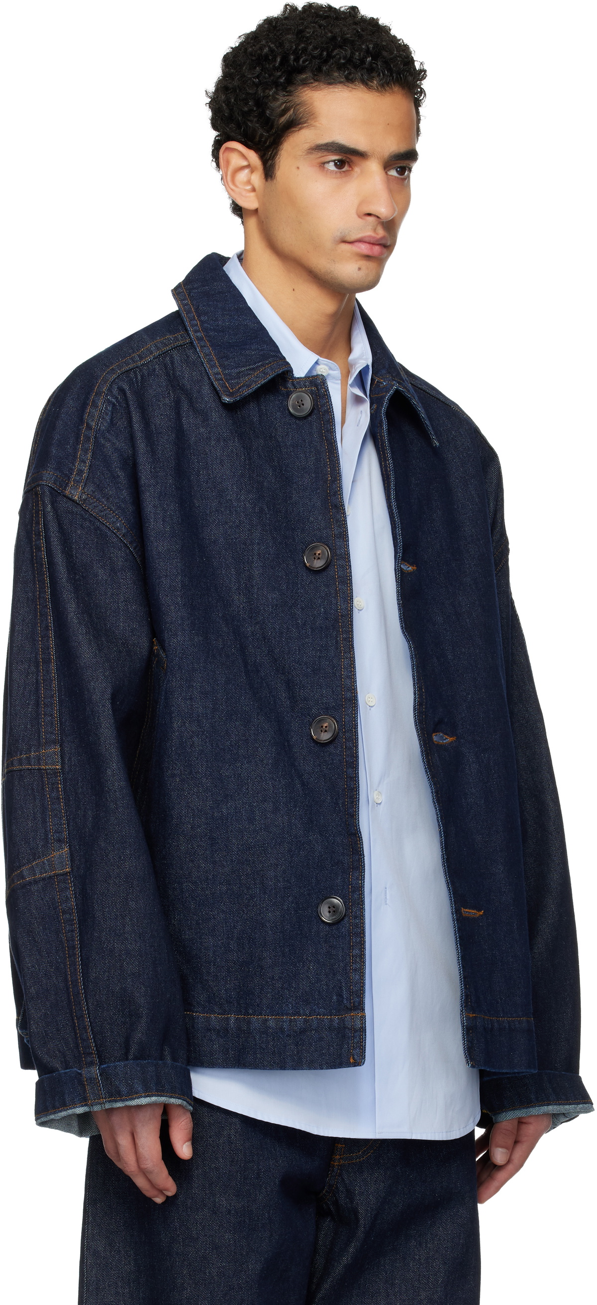 Dries Van Noten Navy Heavyweight Denim Jacket