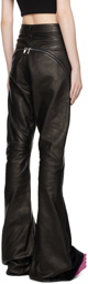 Rick Owens Black Bolan Banana Leather Pants