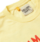 Gallery Dept. - Distressed Printed Cotton-Jersey T-Shirt - Yellow