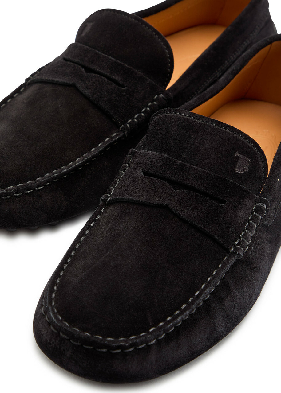 Tods Gommino Suede Loafers Black
