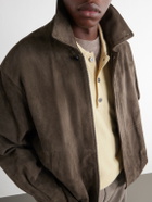 ssstein - Panelled Suede Blouson Jacket - Brown