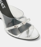 Versace Gianni Ribbon 95 PVC wedge mules