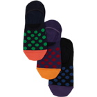 Paul Smith Three-Pack Multicolor Polka Dot No Show Socks