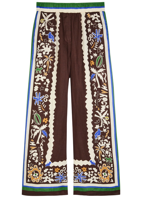 Photo: Alemais Maroc Printed Wide-leg Linen Trousers Multicoloured