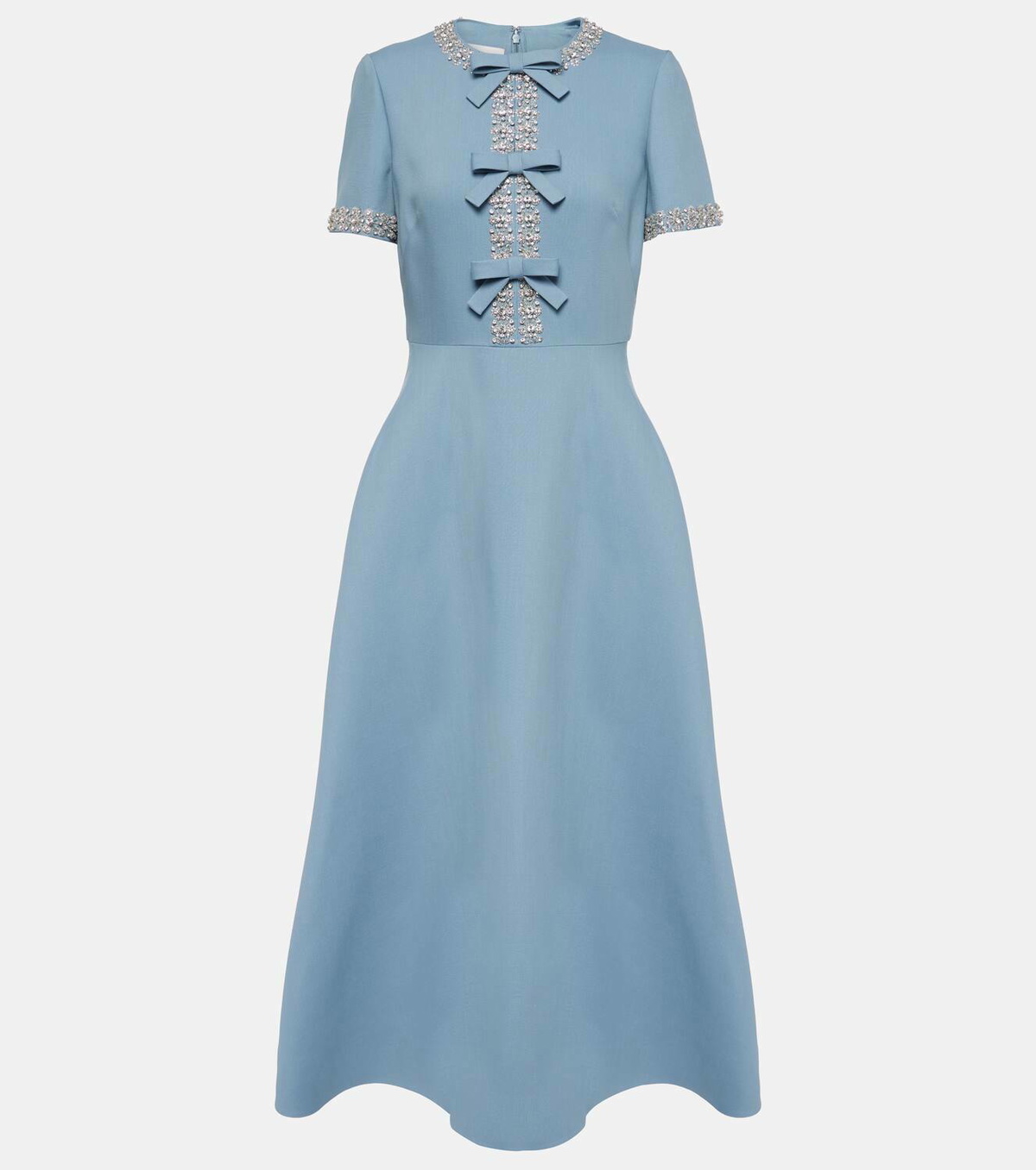 Valentino Crepe Couture embellished midi dress