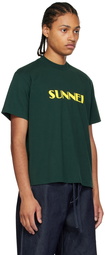 Sunnei Green Cotton T-Shirt