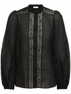 ZIMMERMANN Halliday Cotton Lace Trim Blouse