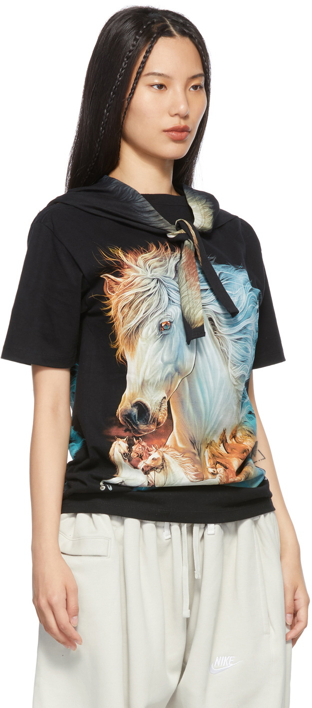 BLESS N゜69 Scarfer T-Shirt Bless Black Nº69 Lost In Contemplation Variation Scarfer T-Shirt Bless