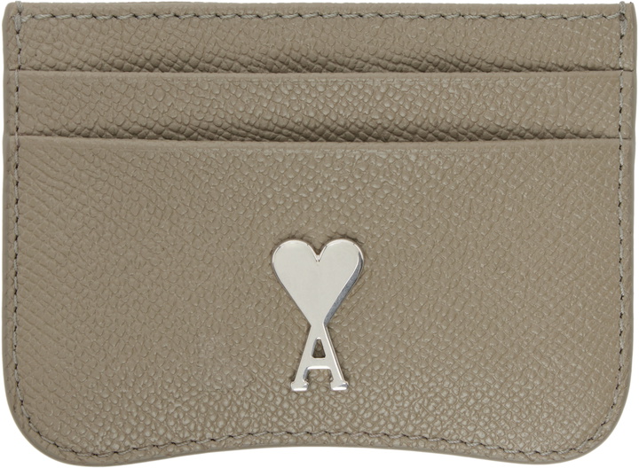 Photo: AMI Paris Taupe Leather Paris Paris Card Holder