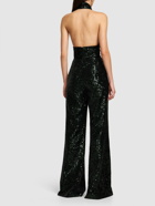 ELIE SAAB - Sequined Velvet Halterneck Jumpsuit