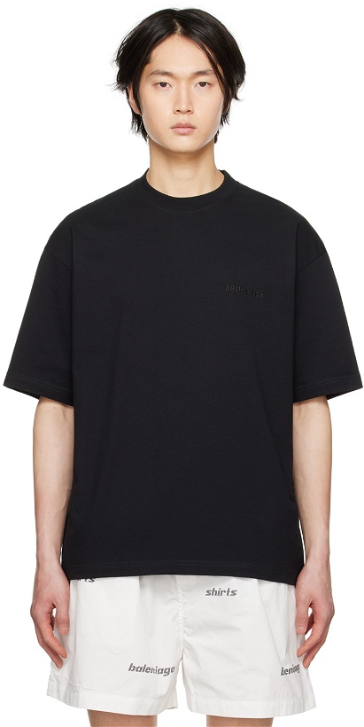 Photo: Balenciaga Black Embroidered T-Shirt