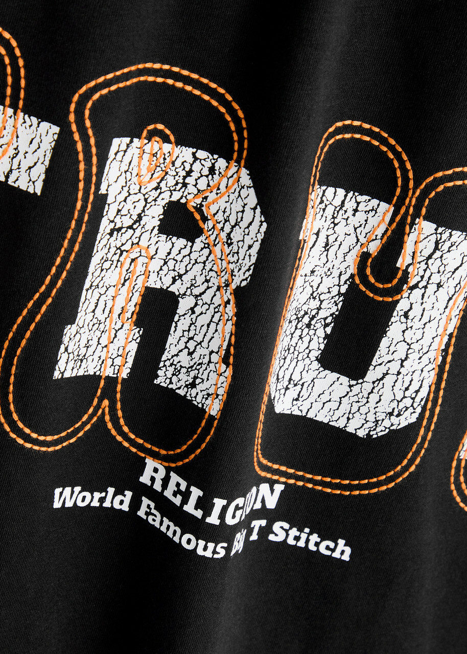 True Religion Logo-print Cotton T-shirt Black