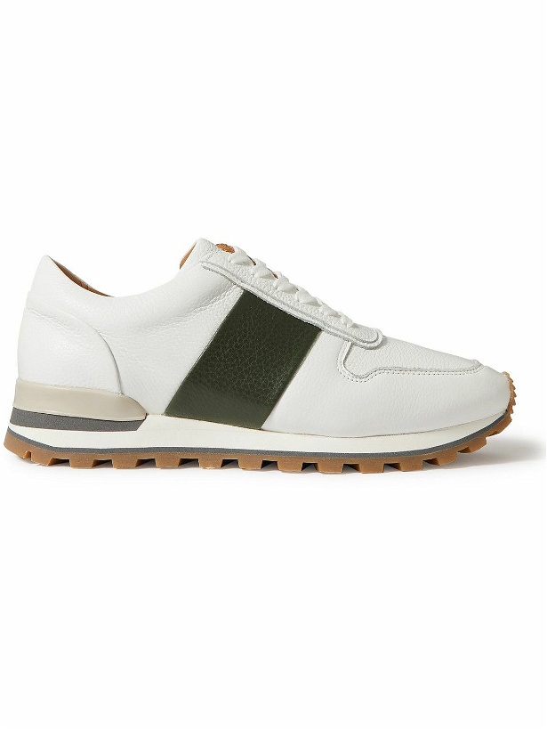 Photo: Mr P. - Panelled Full-Grain Leather Sneakers - White