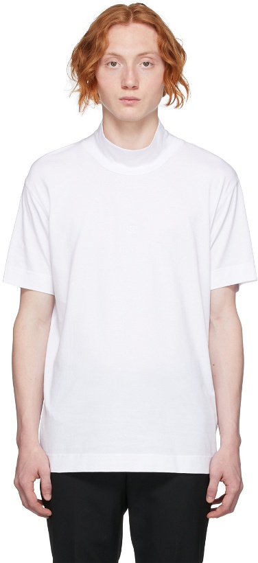 Photo: Givenchy White Funnel Neck 4G T-Shirt