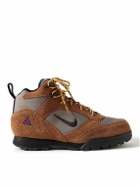 Nike - ACG Torre Mid Canvas and Suede Hiking Boots - Brown