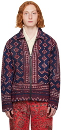 Karu Research Indigo Embroidered Jacket