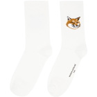Maison Kitsune Off-White Fox Head Socks