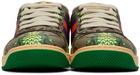 Gucci Beige & Green Screener Sneakers