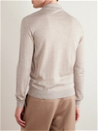 Saman Amel - Slim-Fit Cashmere and Silk-Blend Polo Shirt - Neutrals