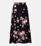Erdem Floral crêpe midi skirt
