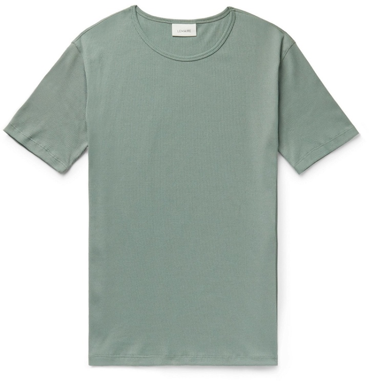 Photo: Lemaire - Ribbed Organic Cotton-Blend T-Shirt - Green