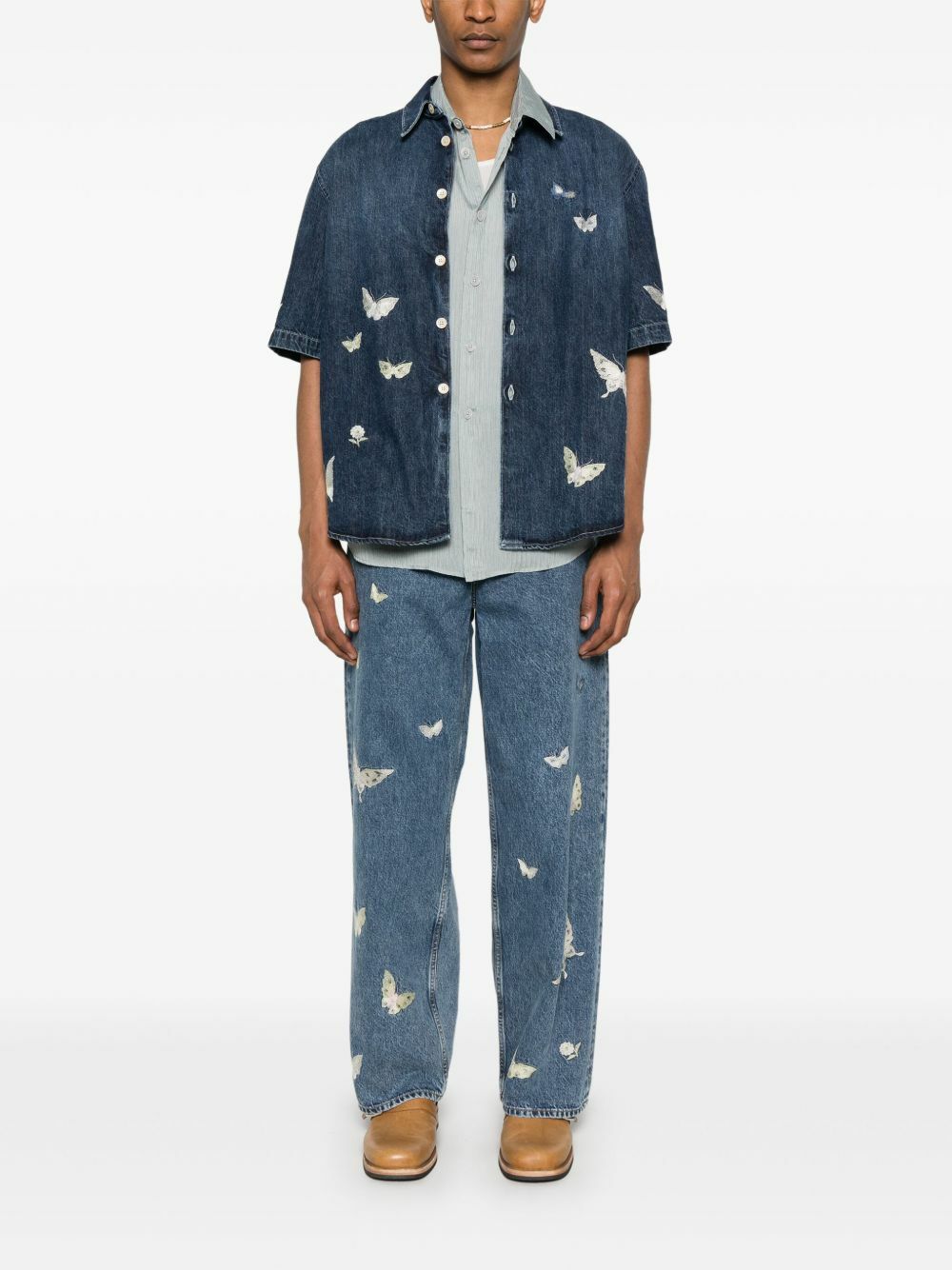 OUR LEGACY Butterfly-Embroidered Jeans Our Legacy