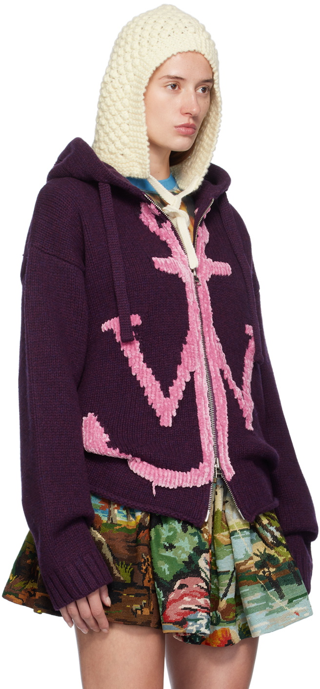 JW Anderson Purple Anchor Logo Hoodie