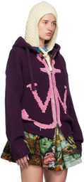 JW Anderson Purple Anchor Logo Hoodie