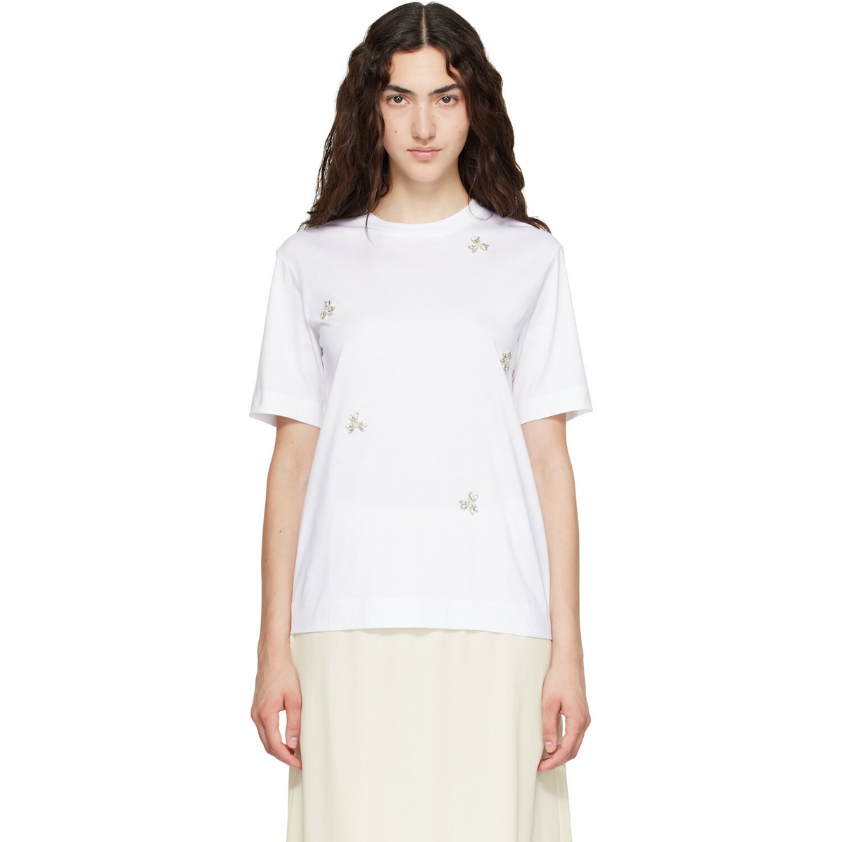 Simone Rocha White Embellished Boy T-shirt