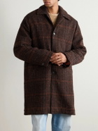 A Kind Of Guise - Manas Checked Virgin Wool-Tweed Coat with Padded Quilted Shell Liner - Brown