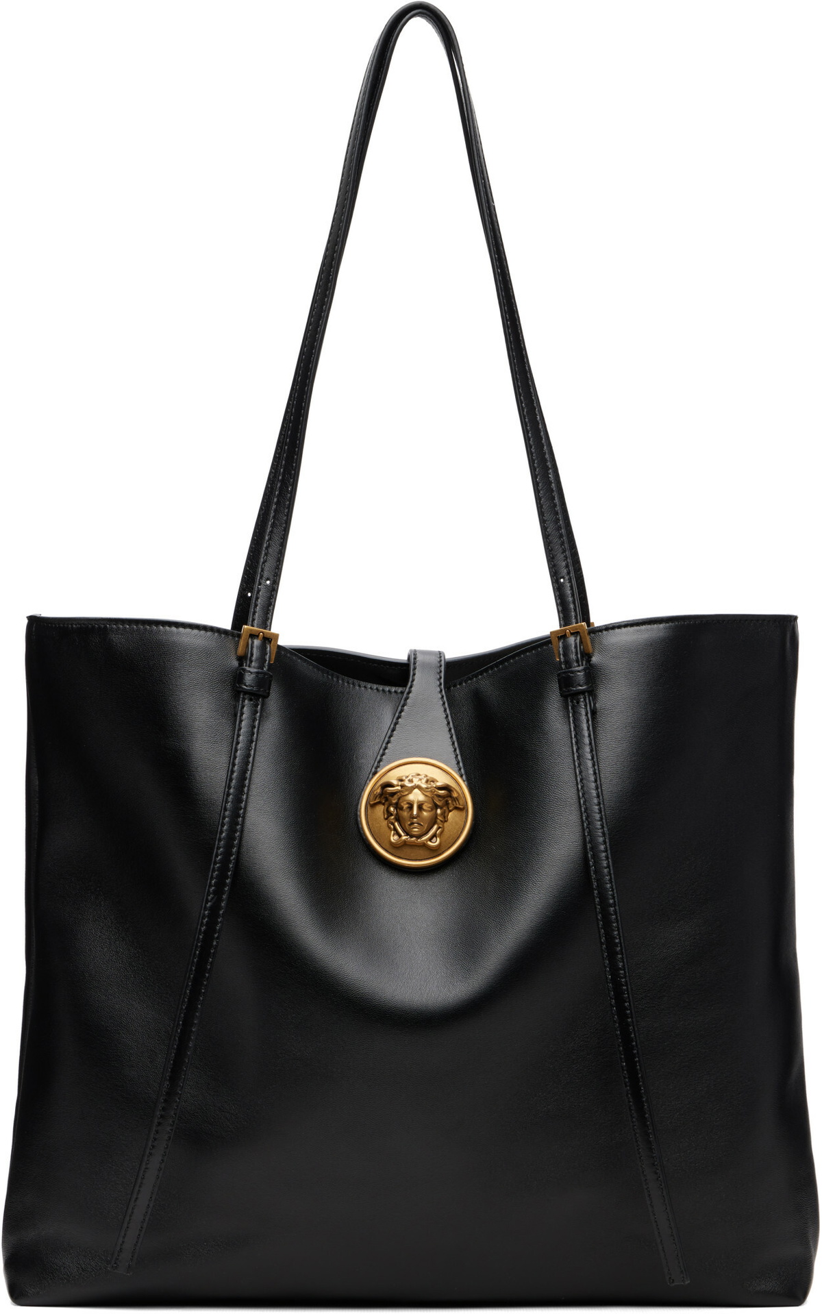 Versace Black Lamb Leather Small Tote