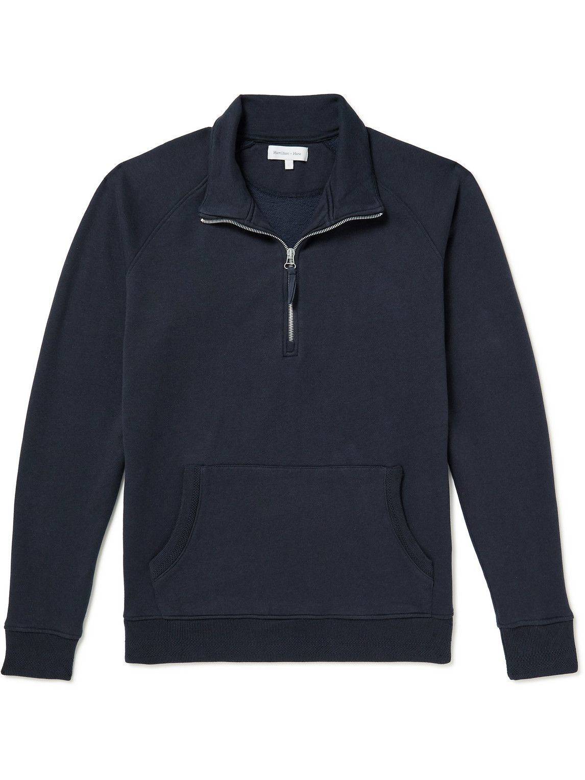 Hamilton And Hare - Cotton and Lyocell-Blend Jersey Half-Zip Sweatshirt ...