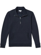 Hamilton And Hare - Cotton and Lyocell-Blend Jersey Half-Zip Sweatshirt - Blue