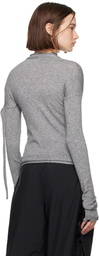 Ottolinger Gray Strappy Knit Cardigan