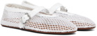 ALAÏA White Fishnet Ballerina Flats