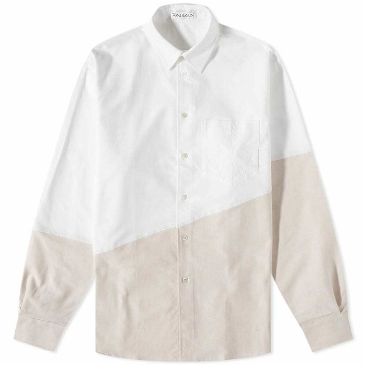 Photo: JW Anderson Men's Two Tone Classic Fit Shirt in White/Oat