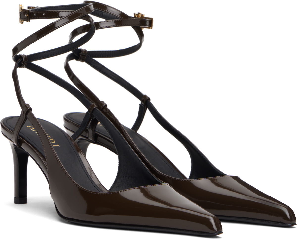 AMIRI Brown 'MA' Kitten Heels