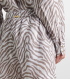 Heidi Klein Zebra-print linen shorts